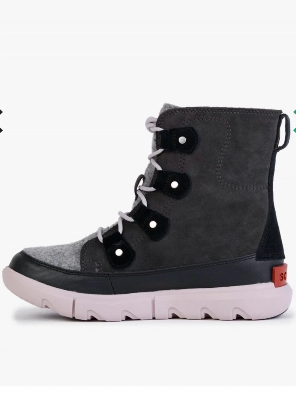 Explorer II Joan Felt Jet Vapor Suede Ankle Boots 8.5 (no Laces)